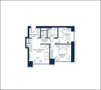2-комнатная квартира с частичной отделкой, 58.19 м2, 20 этаж, сдача 2 квартал 2024 г., ЖК City Bay, корпус Indian Ocean 1 - объявление 1934842 - фото №1