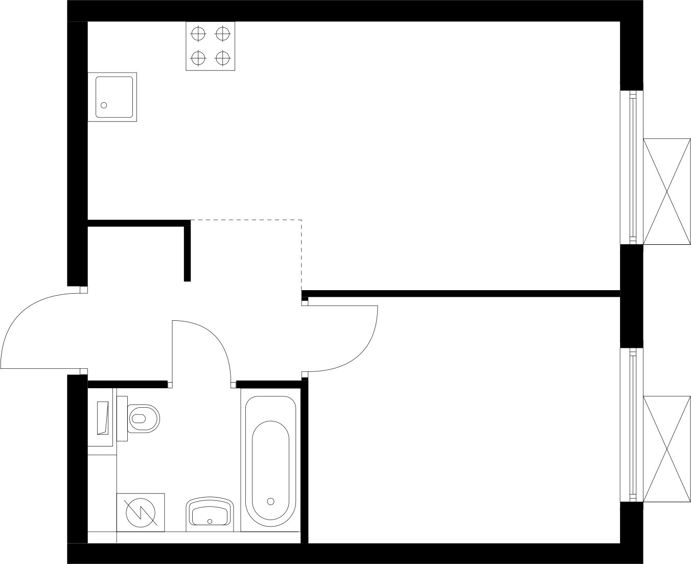 1-комнатная квартира с полной отделкой, 35.9 м2, 5 этаж, сдача 4 квартал 2025 г., ЖК Восточное Бутово, корпус 41 - объявление 2367297 - фото №1