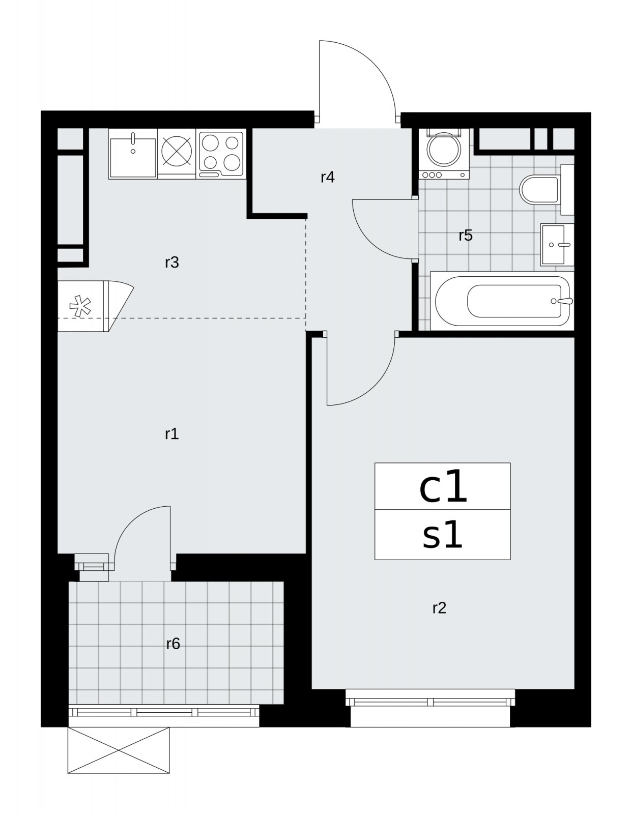 2-комнатная квартира (евро) с частичной отделкой, 35.8 м2, 17 этаж, сдача 2 квартал 2026 г., ЖК Скандинавия, корпус 25.3 - объявление 2284009 - фото №1