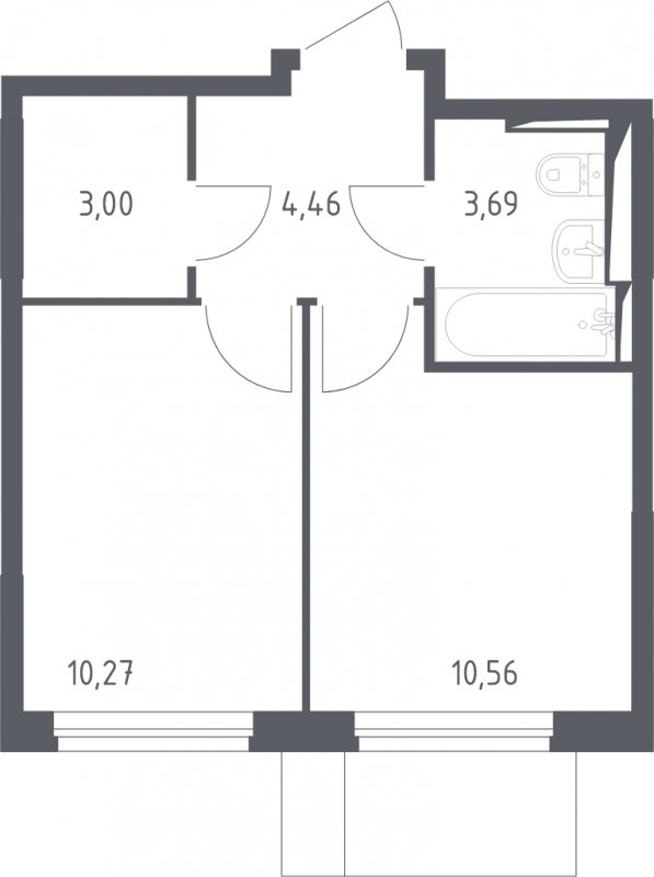 1-комнатная квартира с полной отделкой, 31.98 м2, 7 этаж, сдача 2 квартал 2024 г., ЖК Остафьево, корпус 12.1 - объявление 1973638 - фото №1