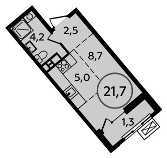 Студия с полной отделкой, 21.7 м2, 7 этаж, сдача 1 квартал 2023 г., ЖК Прокшино, корпус 2.6 - объявление 1655465 - фото №1