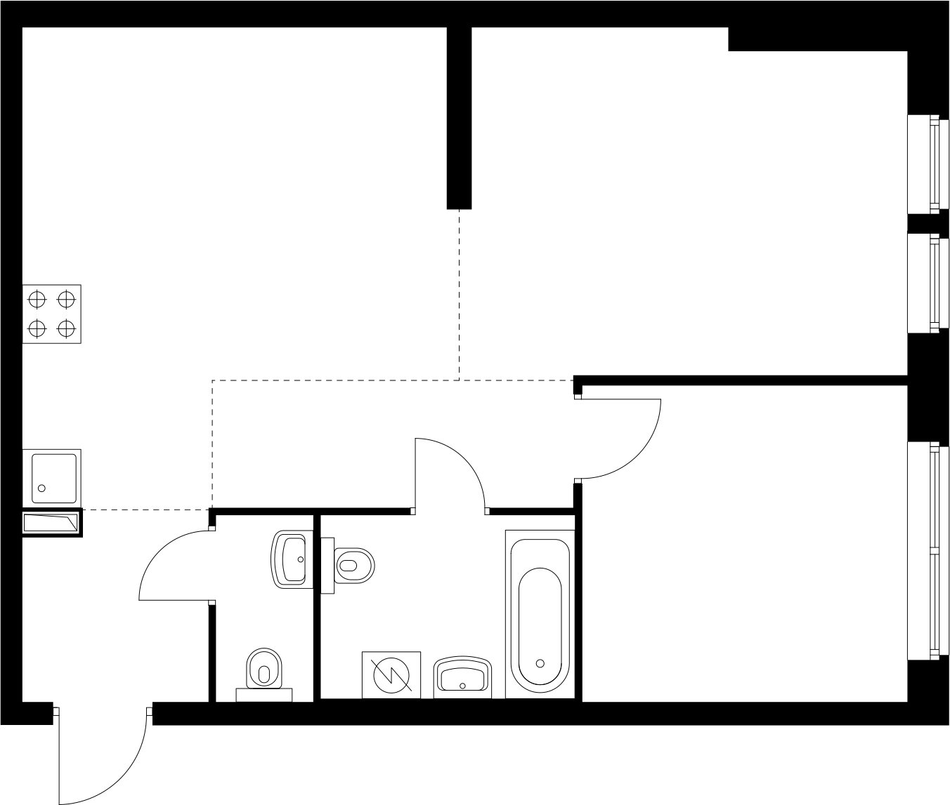 2-комнатная квартира с частичной отделкой, 58.2 м2, 2 этаж, дом сдан, ЖК Кронштадтский 9, корпус 1.4 - объявление 2335108 - фото №1