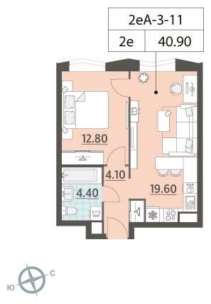1-комнатная квартира 2 м2, 2 этаж, сдача 2 квартал 2022 г., ЖК ЗИЛАРТ, корпус ZILART DIAMOND - объявление 1691780 - фото №1