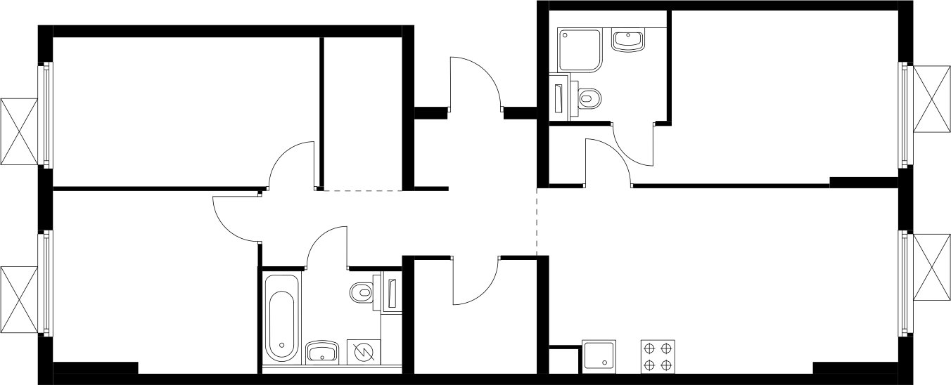 3-комнатная квартира с полной отделкой, 82.49 м2, 9 этаж, сдача 3 квартал 2025 г., ЖК Середневский лес, корпус 4.2 - объявление 2368022 - фото №1
