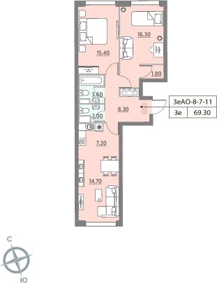 2-комнатная квартира без отделки, 75.1 м2, 9 этаж, сдача 2 квартал 2023 г., ЖК ЗИЛАРТ, корпус 12 - объявление 2123418 - фото №1