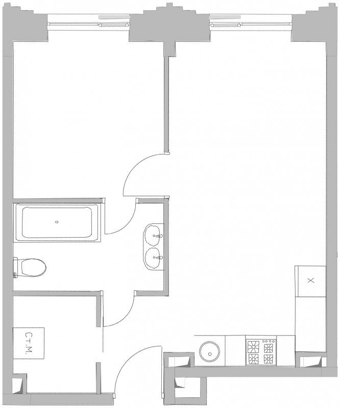 1-комнатная квартира с частичной отделкой, 38.7 м2, 4 этаж, дом сдан, ЖК Kazakov Grand Loft, корпус 1 - объявление 1964434 - фото №1