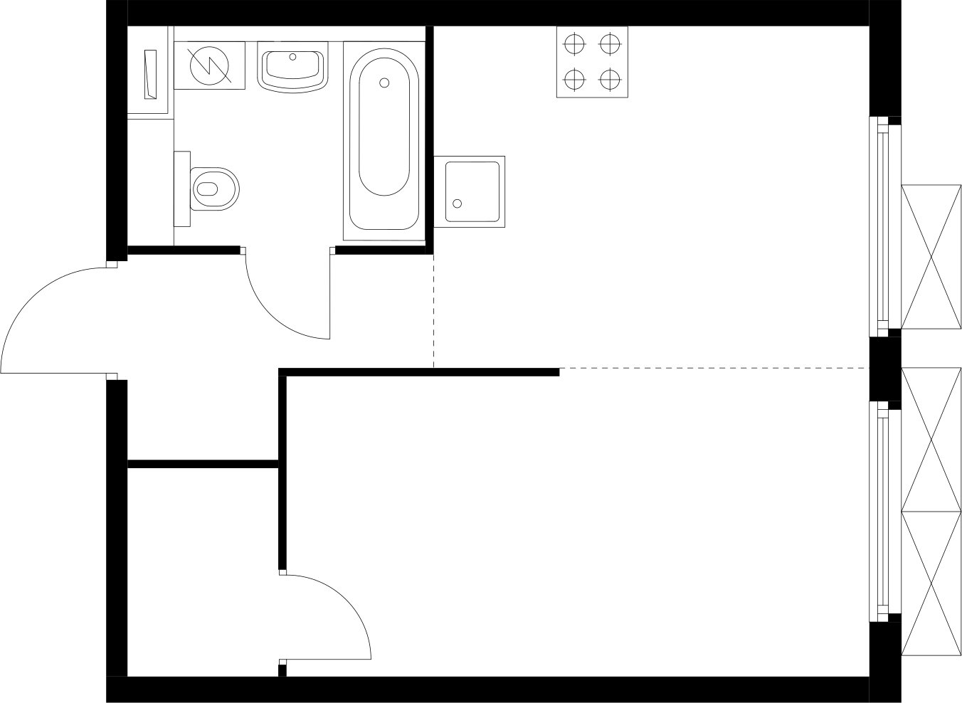 1-комнатная квартира с полной отделкой, 32 м2, 2 этаж, сдача 2 квартал 2024 г., ЖК Матвеевский Парк, корпус 2.1 - объявление 2301546 - фото №1