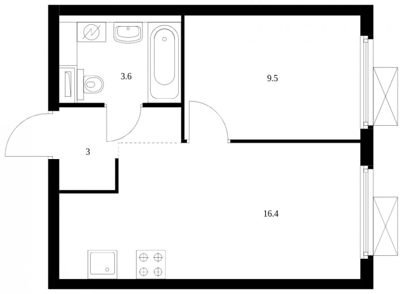 1-комнатная квартира с полной отделкой, 32.5 м2, 29 этаж, сдача 3 квартал 2024 г., ЖК Амурский парк, корпус 2 - объявление 1681027 - фото №1