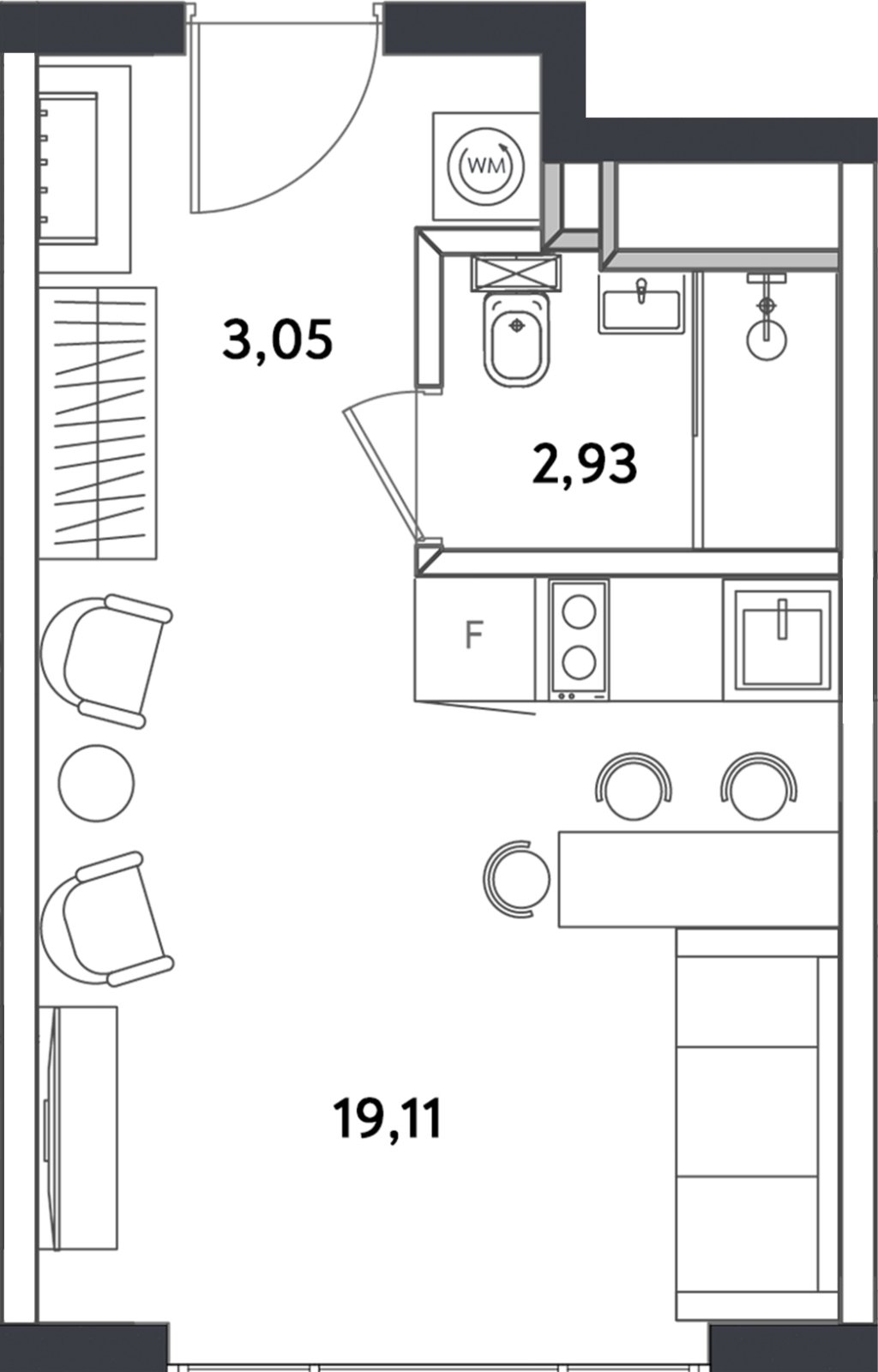 1-комнатные апартаменты с полной отделкой, 25.59 м2, 24 этаж, сдача 4 квартал 2024 г., ЖК Измайловский парк, корпус 1 - объявление 2362757 - фото №1