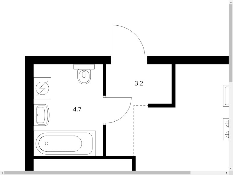 1-комнатная квартира с частичной отделкой, 38.2 м2, 2 этаж, сдача 4 квартал 2023 г., ЖК Кронштадтский 9, корпус 1.4 - объявление 2070590 - фото №1