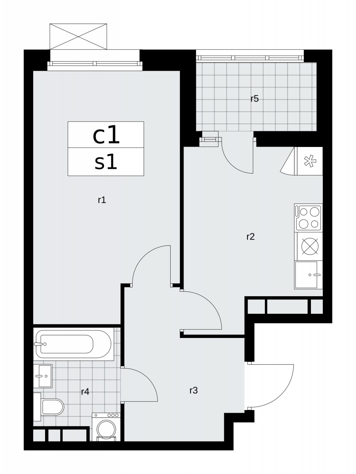 1-комнатная квартира с частичной отделкой, 38.3 м2, 15 этаж, сдача 2 квартал 2026 г., ЖК Скандинавия, корпус 25.3 - объявление 2283983 - фото №1