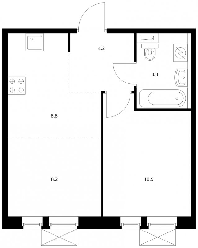 2-комнатная квартира с полной отделкой, 35.9 м2, 8 этаж, сдача 3 квартал 2023 г., ЖК Ильинские Луга, корпус 14 - объявление 1754656 - фото №1