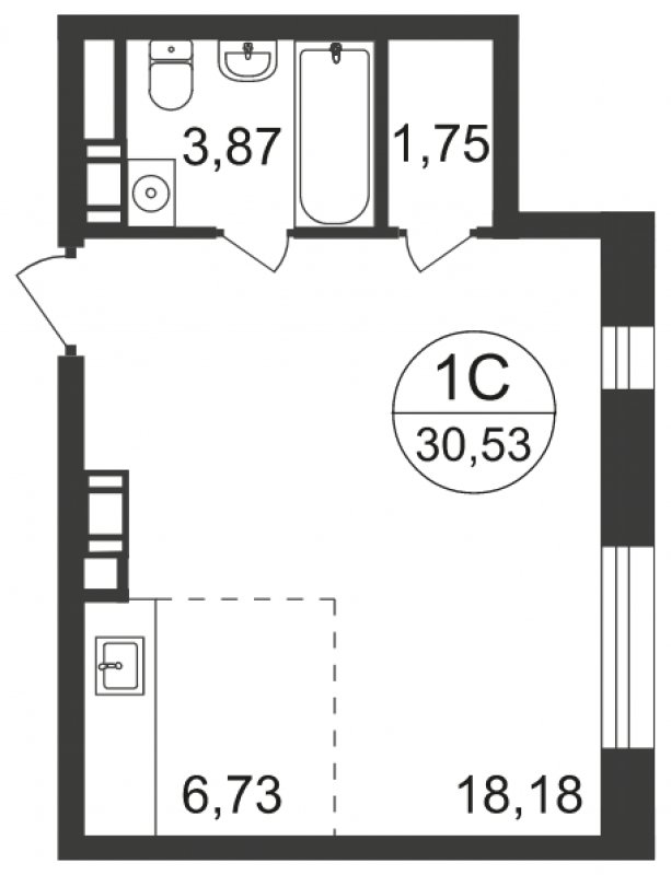 9-комнатная квартира с полной отделкой, 30.53 м2, 12 этаж, сдача 3 квартал 2023 г., ЖК Люберцы, корпус 66 - объявление 1755465 - фото №1