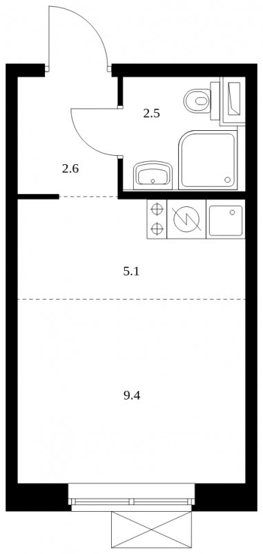 Студия с полной отделкой, 19.6 м2, 2 этаж, сдача 4 квартал 2023 г., ЖК Измайловский лес, корпус 6.2 - объявление 1859302 - фото №1