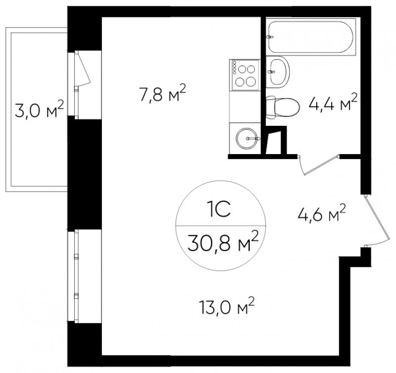 9-комнатная квартира с полной отделкой, 30.7 м2, 2 этаж, дом сдан, ЖК Люберцы, корпус 60 - объявление 1764223 - фото №1