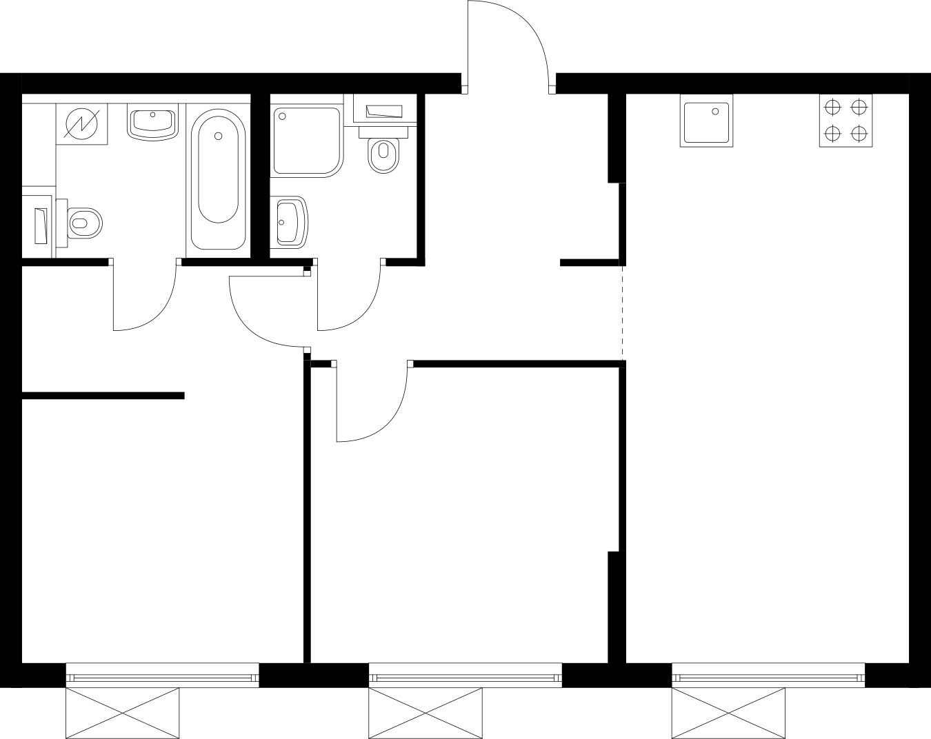 2-комнатная квартира с полной отделкой, 56.3 м2, 16 этаж, сдача 4 квартал 2025 г., ЖК Восточное Бутово, корпус 42 - объявление 2367472 - фото №1