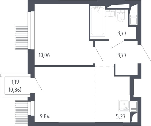 2-комнатная квартира с полной отделкой, 33.1 м2, 17 этаж, сдача 3 квартал 2023 г., ЖК Мытищи Парк, корпус 2 - объявление 2066373 - фото №1