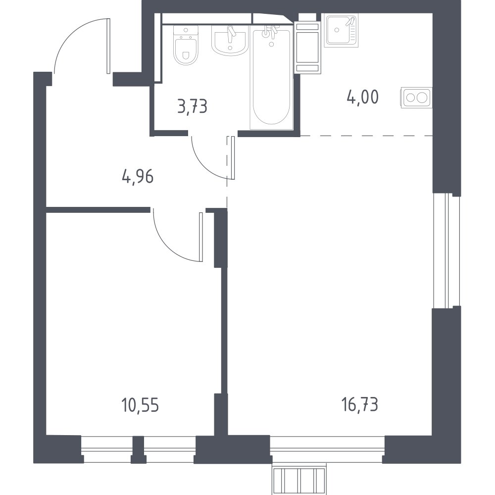 2-комнатная квартира с полной отделкой, 39.97 м2, 6 этаж, сдача 4 квартал 2023 г., ЖК Большое Путилково, корпус 22 - объявление 2180192 - фото №1