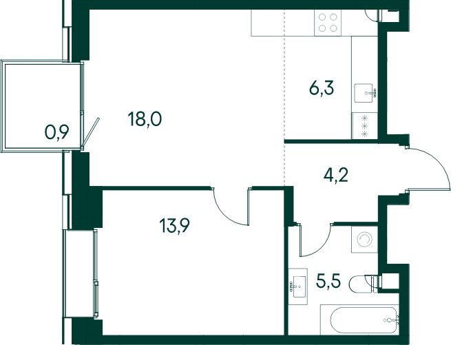 1-комнатная квартира 48.9 м2, 2 этаж, сдача 2 квартал 2025 г., ЖК Клубный город на реке Primavera, корпус 4 квартала "Vivaldi" - объявление 2099765 - фото №1