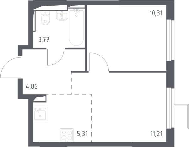 2-комнатная квартира с полной отделкой, 35.5 м2, 12 этаж, сдача 4 квартал 2024 г., ЖК Остафьево, корпус 14 - объявление 2067962 - фото №1