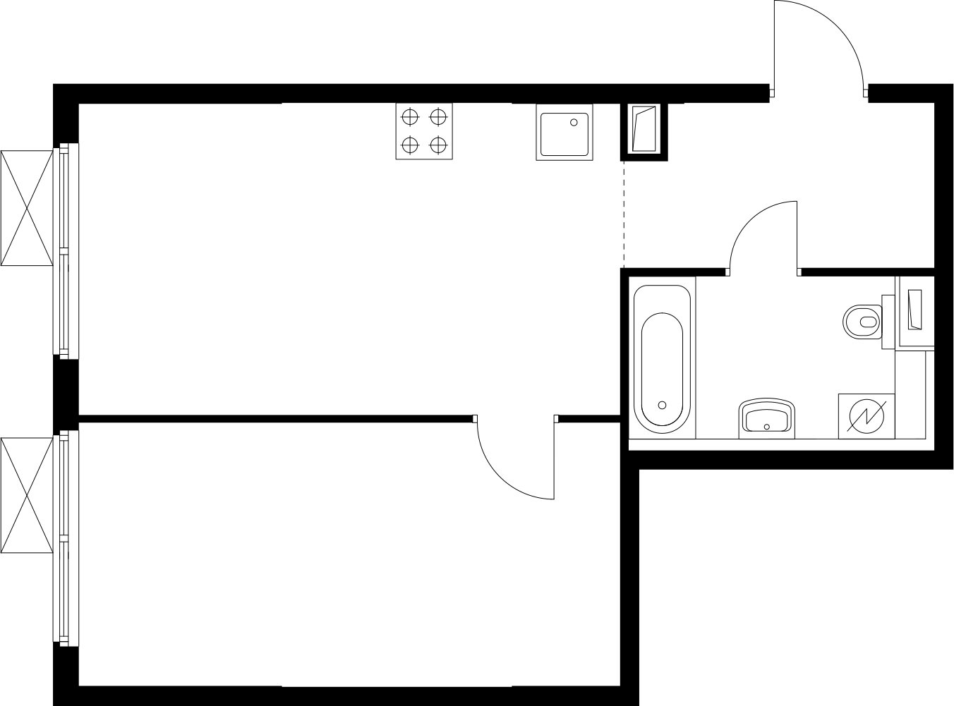 1-комнатная квартира с полной отделкой, 44 м2, 14 этаж, сдача 4 квартал 2024 г., ЖК Матвеевский Парк, корпус 1.3 - объявление 2342325 - фото №1