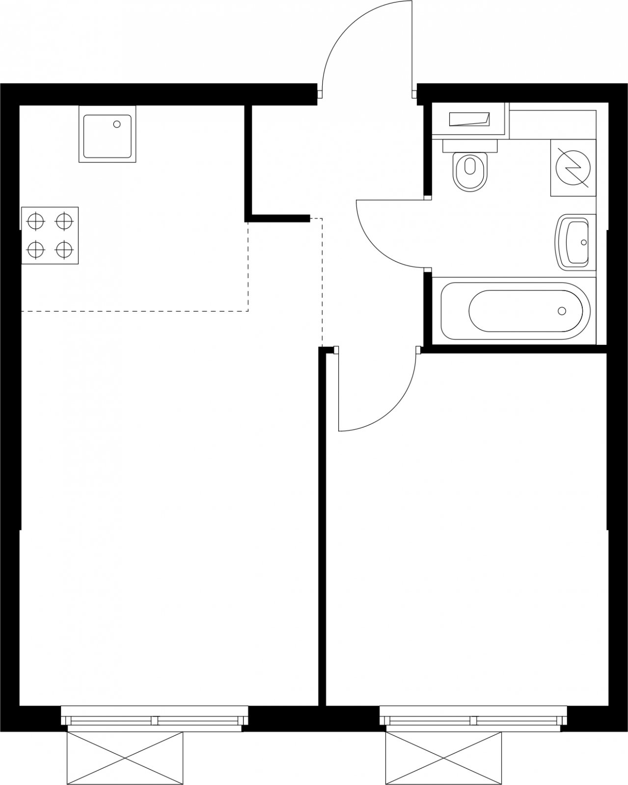 1-комнатная квартира с полной отделкой, 36.1 м2, 14 этаж, сдача 1 квартал 2025 г., ЖК Бунинские луга, корпус 3.8.1 - объявление 2367644 - фото №1