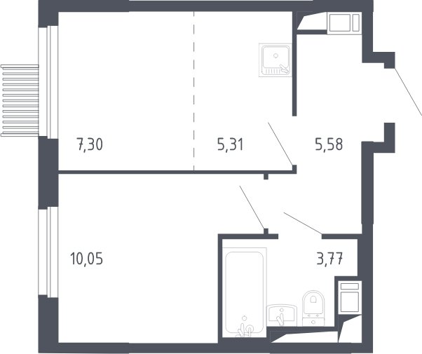2-комнатная квартира с полной отделкой, 32 м2, 14 этаж, сдача 3 квартал 2023 г., ЖК Мытищи Парк, корпус 2 - объявление 2066449 - фото №1