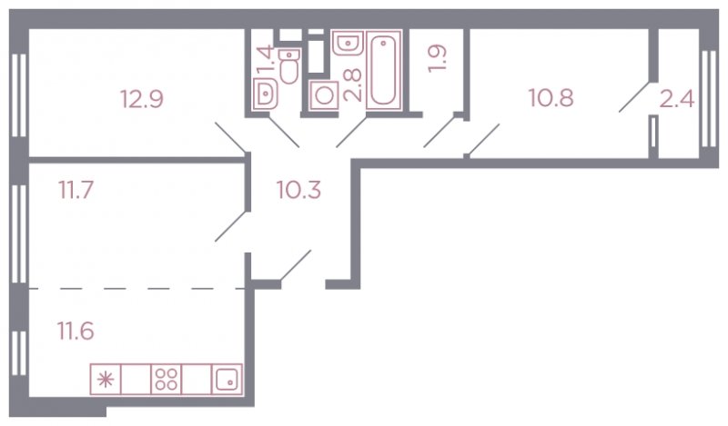 3-комнатная квартира с полной отделкой, 64 м2, 5 этаж, дом сдан, ЖК Миниполис Серебрица, корпус 5 - объявление 1585883 - фото №1