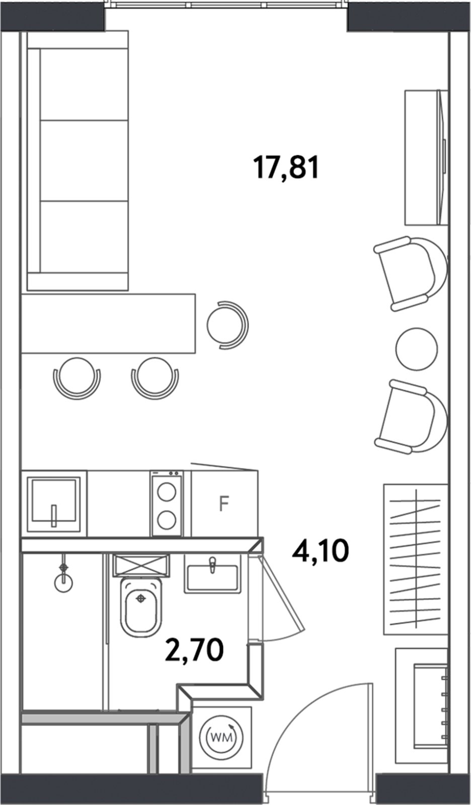 1-комнатные апартаменты с полной отделкой, 25.1 м2, 24 этаж, сдача 4 квартал 2024 г., ЖК Измайловский парк, корпус 1 - объявление 2408145 - фото №1