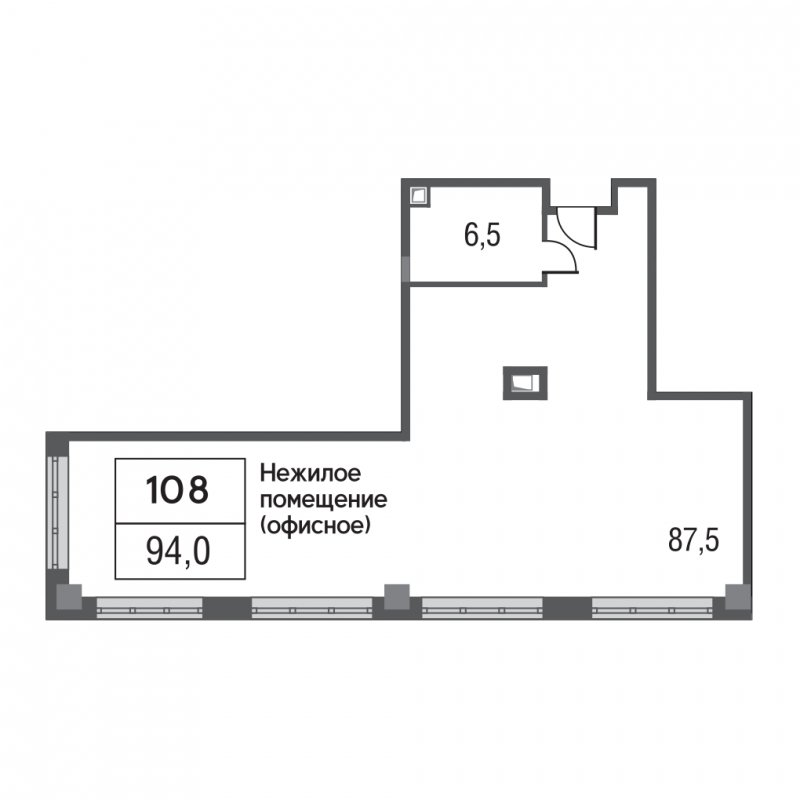 1-комнатные апартаменты без отделки, 94 м2, 5 этаж, дом сдан, ЖК Silver, корпус 4 - объявление 1169093 - фото №1