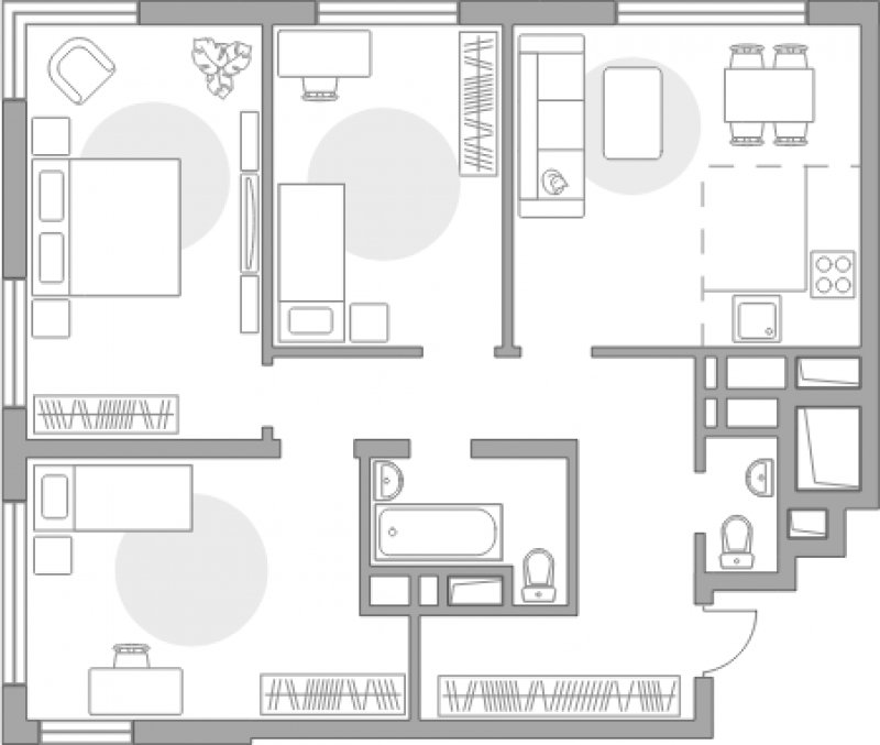 4-комнатная квартира (евро) без отделки, 71.1 м2, 22 этаж, сдача 2 квартал 2023 г., ЖК Инновация, корпус 5 - объявление 1972180 - фото №1