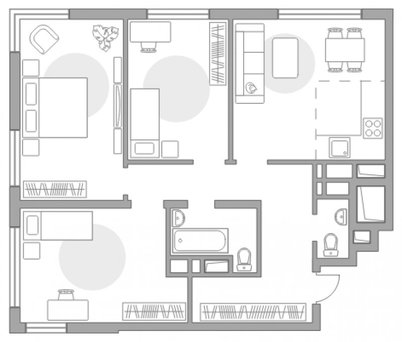 4-комнатная квартира без отделки, 71.1 м2, 7 этаж, сдача 2 квартал 2023 г., ЖК Инновация, корпус 5 - объявление 1948299 - фото №1