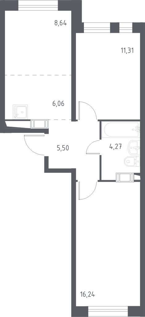 3-комнатная квартира с полной отделкой, 52.02 м2, 3 этаж, сдача 3 квартал 2023 г., ЖК Люберцы, корпус 66 - объявление 1992241 - фото №1