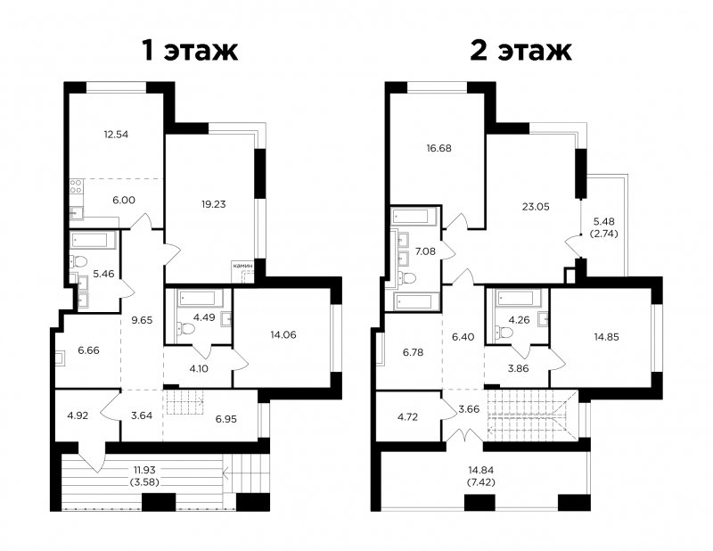 5-комнатная квартира без отделки, 202.78 м2, 1 этаж, дом сдан, ЖК RiverSky, корпус 4 - объявление 1770816 - фото №1