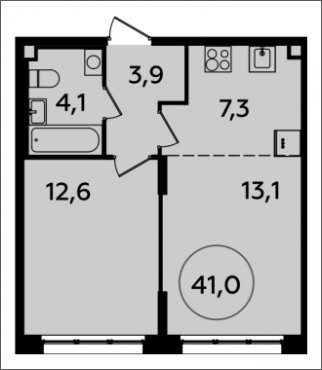 2-комнатная квартира (евро) с полной отделкой, 41 м2, 2 этаж, сдача 2 квартал 2024 г., ЖК Испанские кварталы, корпус 8.1 - объявление 1633300 - фото №1