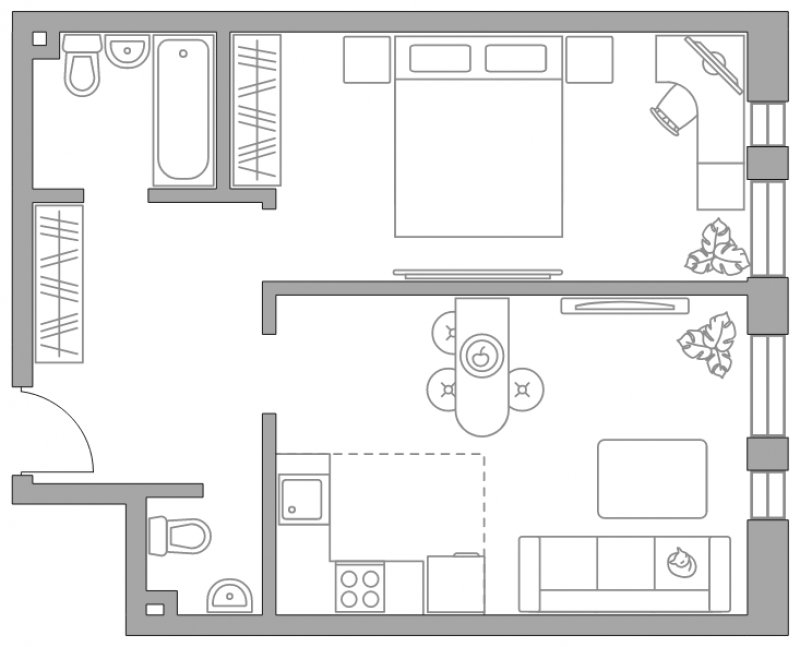 2-комнатная квартира без отделки, 49.3 м2, 19 этаж, сдача 2 квартал 2025 г., ЖК MYPRIORITY Dubrovka, корпус 1 - объявление 1803019 - фото №1