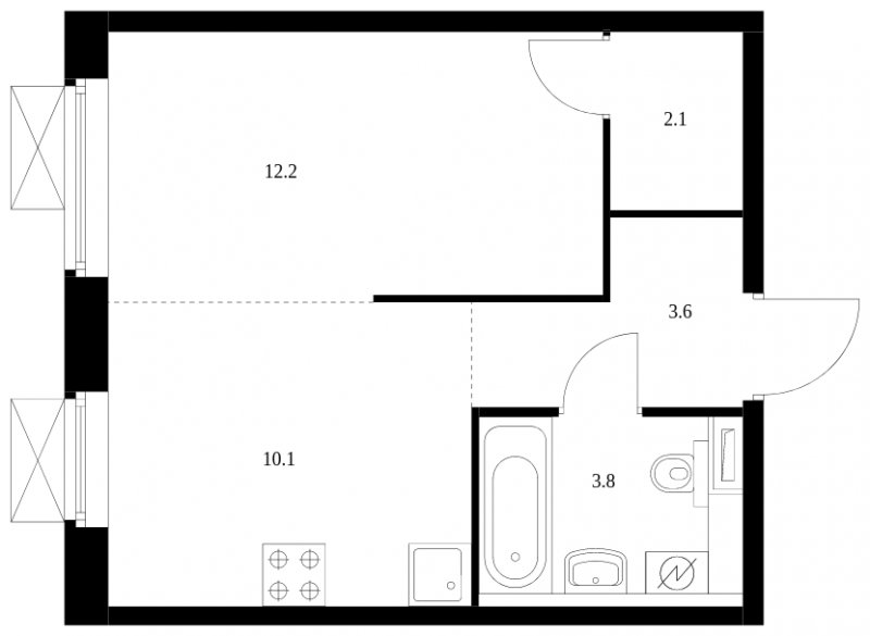 1-комнатная квартира с полной отделкой, 31.8 м2, 9 этаж, сдача 3 квартал 2024 г., ЖК Люблинский парк, корпус 15 - объявление 1682395 - фото №1