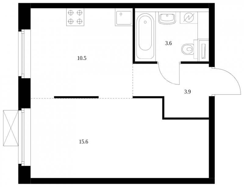 1-комнатная квартира с полной отделкой, 33.6 м2, 12 этаж, сдача 4 квартал 2023 г., ЖК Большая Академическая 85, корпус 2.1 - объявление 1689032 - фото №1