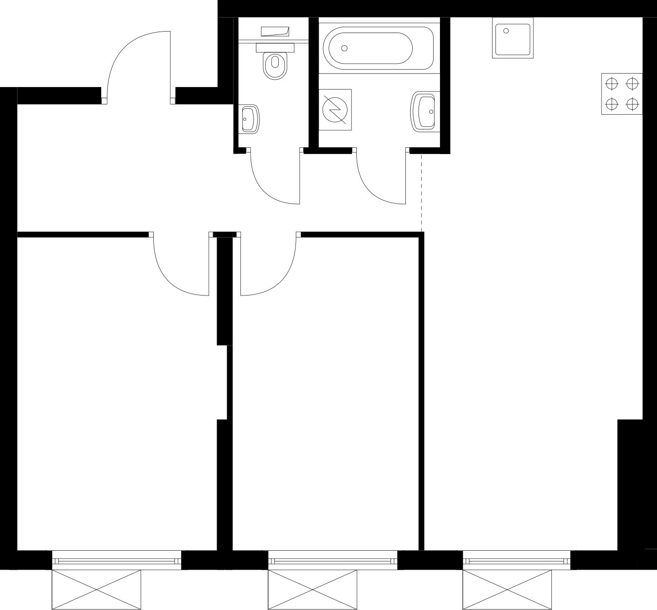 2-комнатная квартира с полной отделкой, 57 м2, 3 этаж, сдача 4 квартал 2025 г., ЖК Восточное Бутово, корпус 41 - объявление 2367498 - фото №1