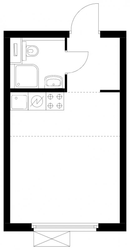 Студия с полной отделкой, 21.8 м2, 8 этаж, сдача 4 квартал 2024 г., ЖК Бунинские луга, корпус 3.4.1 - объявление 1772164 - фото №1