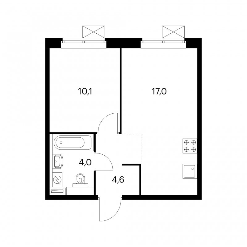 1-комнатная квартира с полной отделкой, 35.6 м2, 3 этаж, сдача 4 квартал 2023 г., ЖК Люблинский парк, корпус 13-14 - объявление 1706099 - фото №1