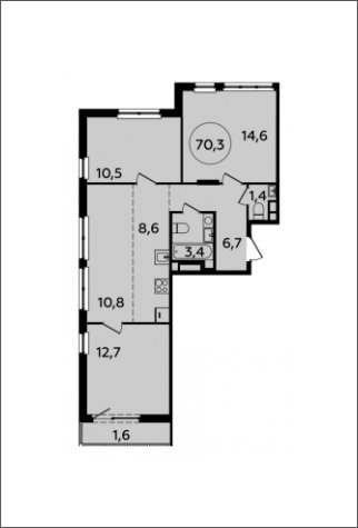 4-комнатная квартира (евро) с полной отделкой, 70.3 м2, 8 этаж, сдача 2 квартал 2024 г., ЖК Испанские кварталы, корпус 8.1 - объявление 1633294 - фото №1