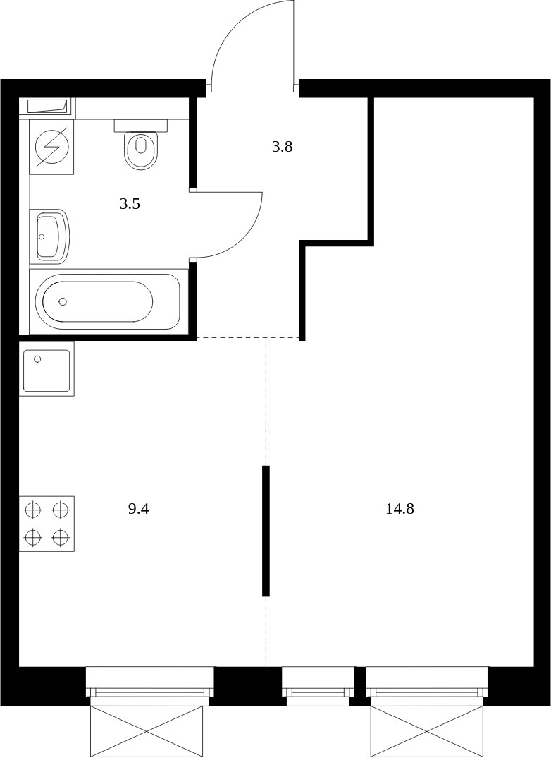 1-комнатная квартира с полной отделкой, 31.5 м2, 2 этаж, дом сдан, ЖК Волжский парк, корпус 2.2 - объявление 1995525 - фото №1