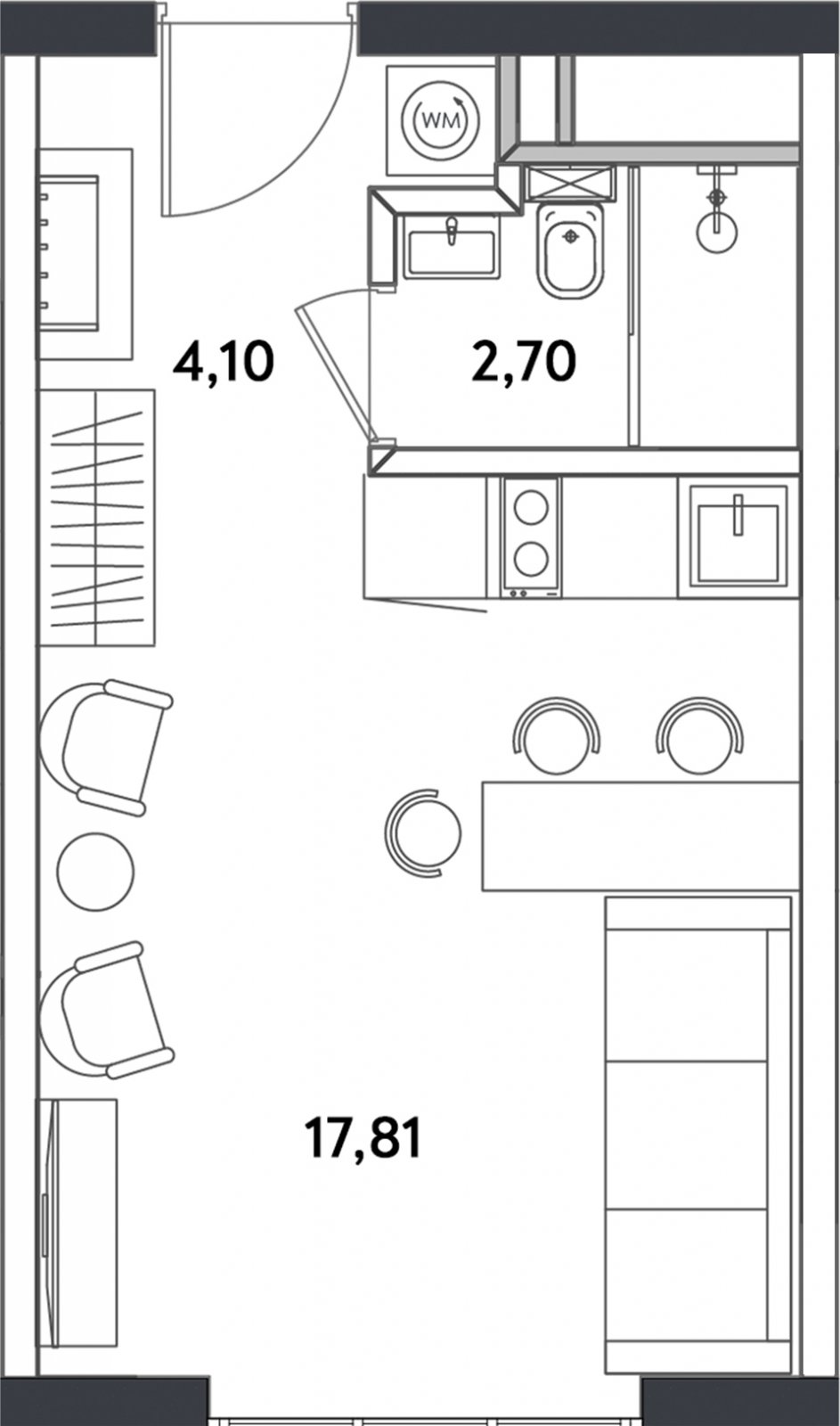 1-комнатные апартаменты с полной отделкой, 25.1 м2, 19 этаж, сдача 4 квартал 2024 г., ЖК Измайловский парк, корпус 1 - объявление 2343916 - фото №1