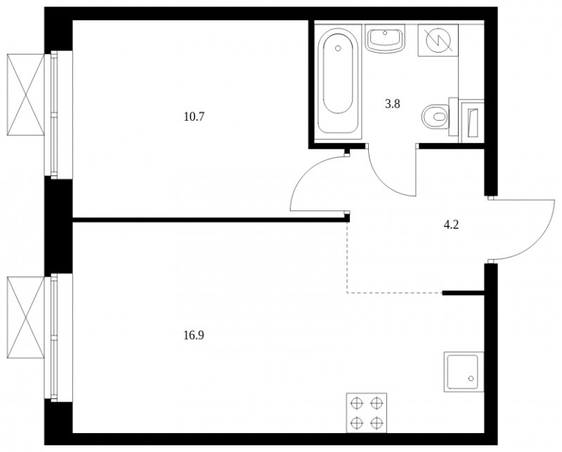 1-комнатная квартира с полной отделкой, 35.6 м2, 23 этаж, сдача 4 квартал 2023 г., ЖК Волжский парк, корпус 4.2 - объявление 1656299 - фото №1