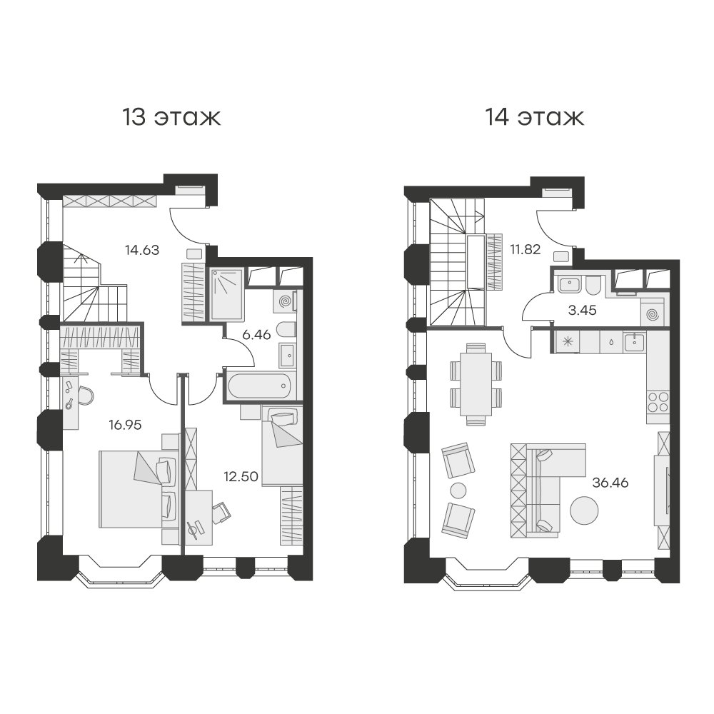 2-комнатные апартаменты с частичной отделкой, 102.27 м2, 13 этаж, сдача 3 квартал 2024 г., ЖК GloraX Aura Белорусская, корпус 1 - объявление 2265633 - фото №1