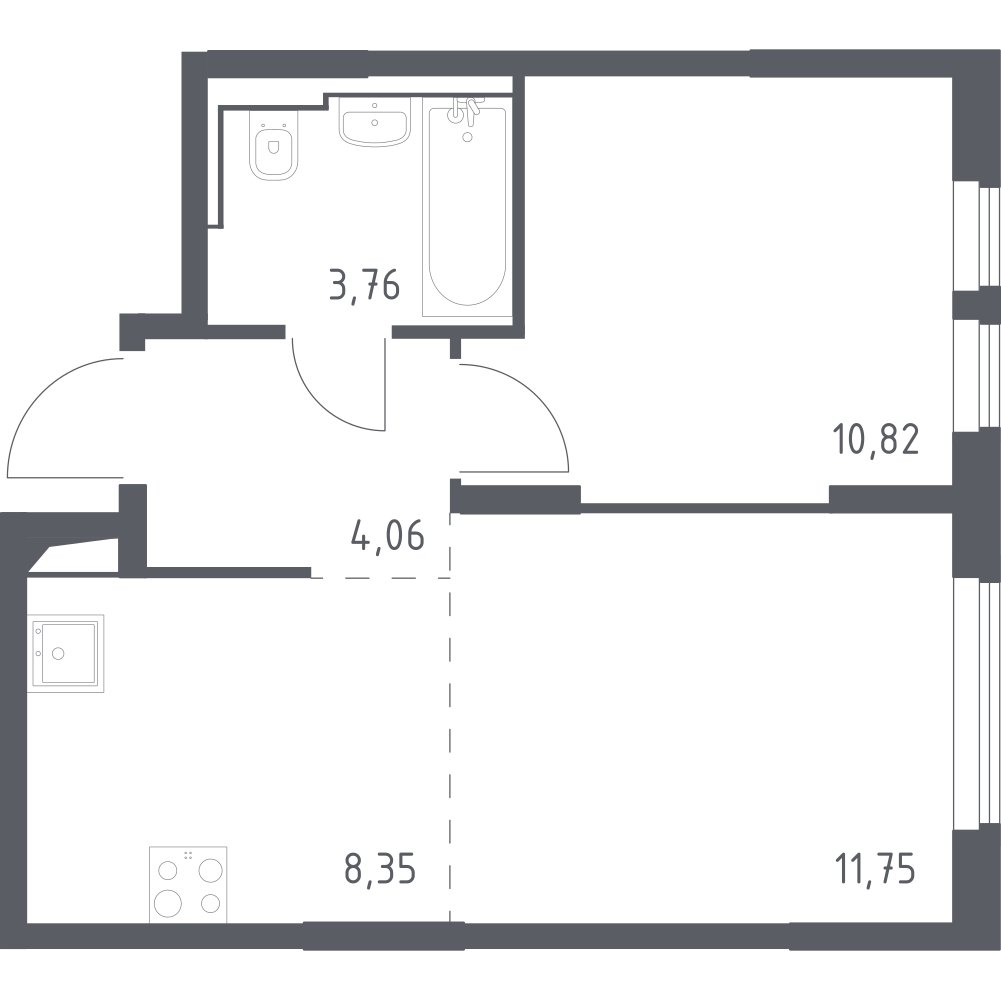 2-комнатная квартира с полной отделкой, 38.74 м2, 6 этаж, сдача 1 квартал 2025 г., ЖК Остафьево, корпус 19 - объявление 2138836 - фото №1