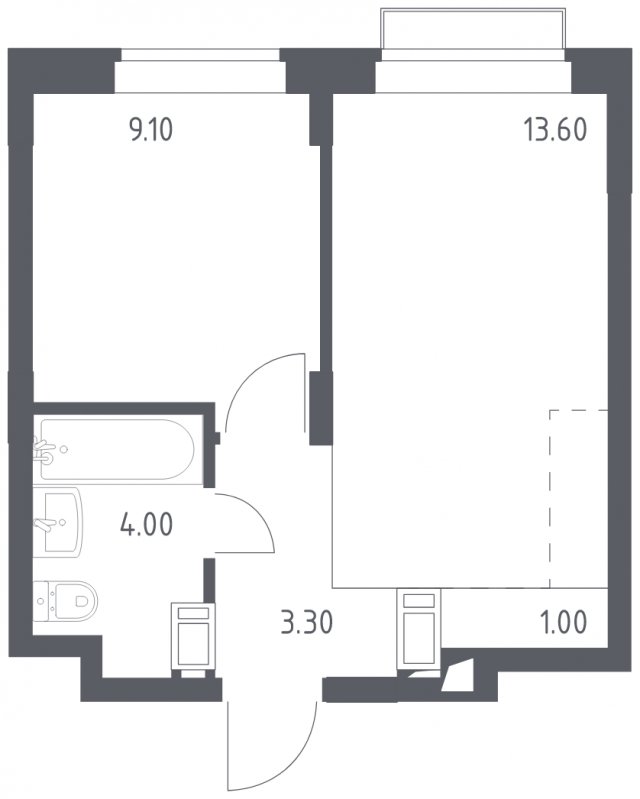 1-комнатная квартира с полной отделкой, 31 м2, 14 этаж, сдача 1 квартал 2023 г., ЖК Алхимово, корпус 3.1 - объявление 1586637 - фото №1