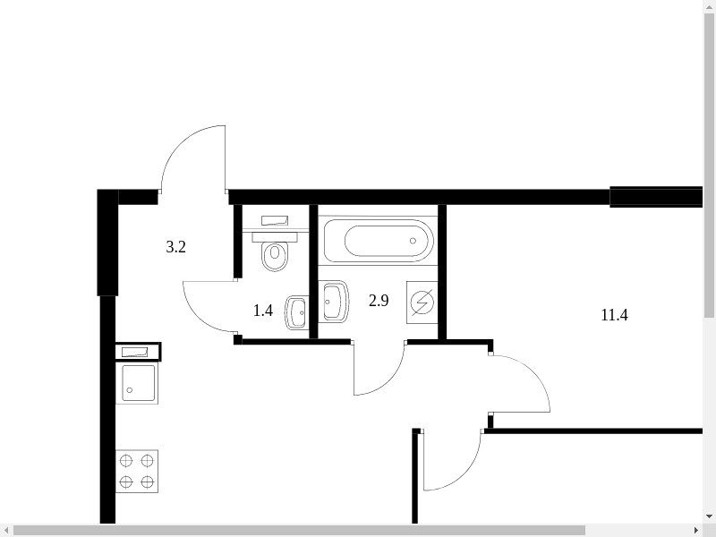 2-комнатные апартаменты с полной отделкой, 51.6 м2, 3 этаж, сдача 2 квартал 2023 г., ЖК Волоколамское 24, корпус 3 - объявление 2070286 - фото №1