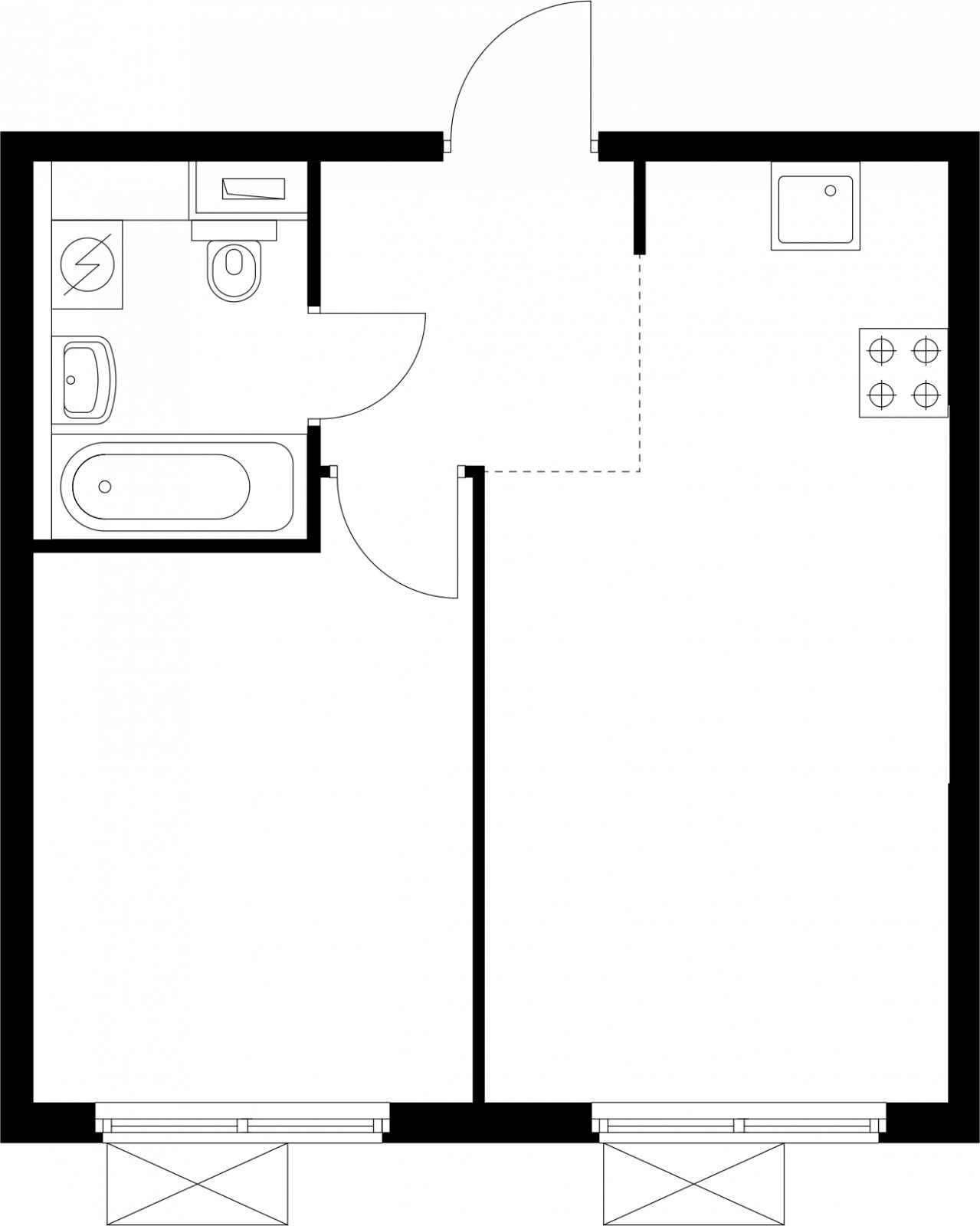 1-комнатная квартира с полной отделкой, 36.3 м2, 29 этаж, сдача 4 квартал 2024 г., ЖК Матвеевский Парк, корпус 1.2 - объявление 2337974 - фото №1